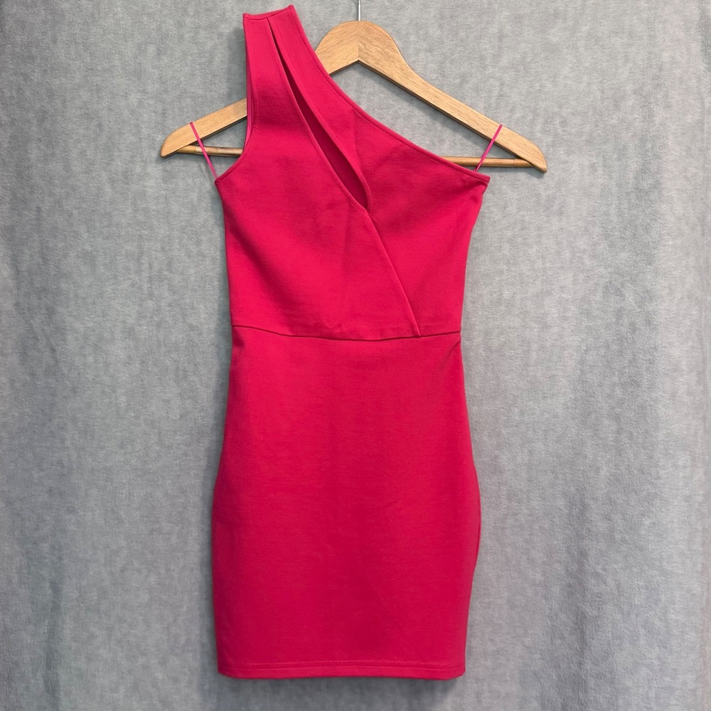 Superdown Revolve Hot Pink One Shoulder Cutout Bodycon Mini Dress WomenXXS Party